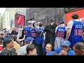 Knicks fans celebrate game 4 win vs cleveland outside msg