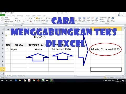 Video: Cara Menggabungkan Teks Sel Di Excel