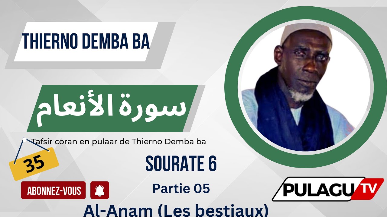 Tafsir Thierno Demba ba  Sourate 6 (partie 05) Al-Anam (Les bestiaux)