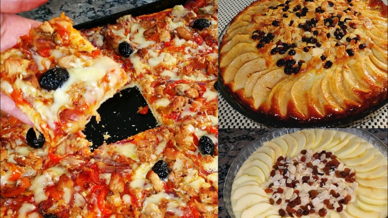 نوضي اختي بلا عكز وجدي كوتي لوليداتك فيه مالح والحلو بيتزا بحجم عائلي😜بعجينة هشة ورائعة مع كيكة معلك