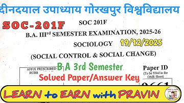 Soc 201 f b a 3rd Semester sociology paper answer key 19-12-2025