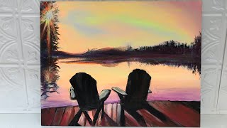 ACRYLIC PAINTING TUTORIAL  STEP BY STEP SUNSET
