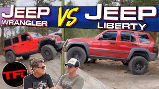Can a Cheap $5,000 Jeep Liberty KEEP UP With a Brand-New $65,000 Jeep Wrangler?