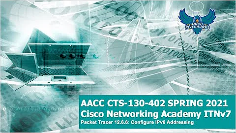 AACC - Spring 2021 CTS-130 CCNA ITNv7 Packet Tracer 12.6.6: Configure IPv6 Addresses