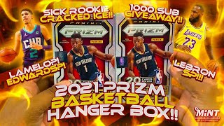 2021 Prizm Basketball Hanger Box!! LEBRON JAMES SP!! ORANGE ICE ROOKIE!! NICE!! LAMELO???🧐GIVEAWAY! Resimi