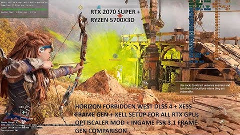 Horizon Forbidden West DLSS 4 + XeSS Frame Gen + XeLL Optiscaler Setup All RTX GPUs vs Ingame FSR FG