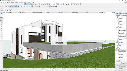 Archicad 24 - 23 Tutorial, camera set fly through and video animation by only Archicad.