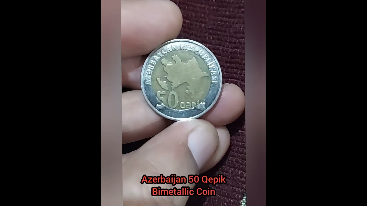 Azerbaijan 50 Qepik Bimetallic Coin  # foreign  currency # coins