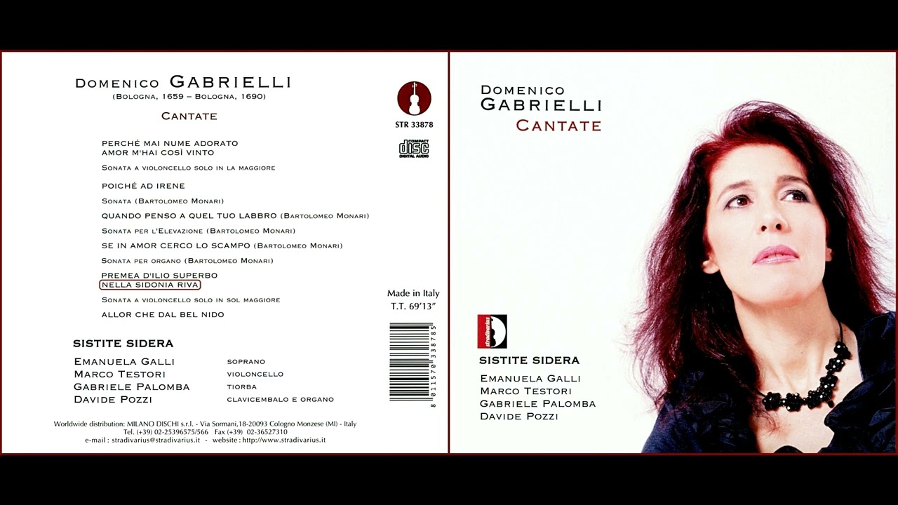 DOMENICO GABRIELLI: 2 cantate e 1 sonata dall'album "CANTATE" di SISTITE SIDERA (reg. 2010)