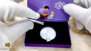 Fathers Day Special Silver Coin 999 Purity 10 Grams Omkar Mint