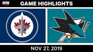 NHL Highlights | Jets vs. Sharks – Nov. 27, 2019