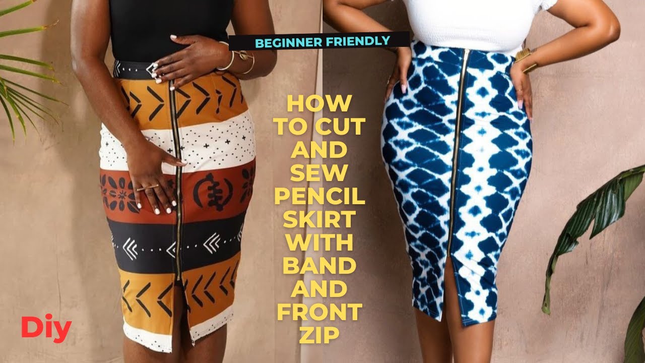 how-to-cut-and-sew-pencil-skirt-with-band-and-front-zip-in-detailed