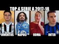 Juventus VS Napoli VS Roma VS Inter | TOP 4 Serie A 2017-18 | INTERVISTA QUADRUPLA