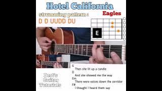 Hotel California - Eagles guitar chords w/ lyrics & strumming tutorial