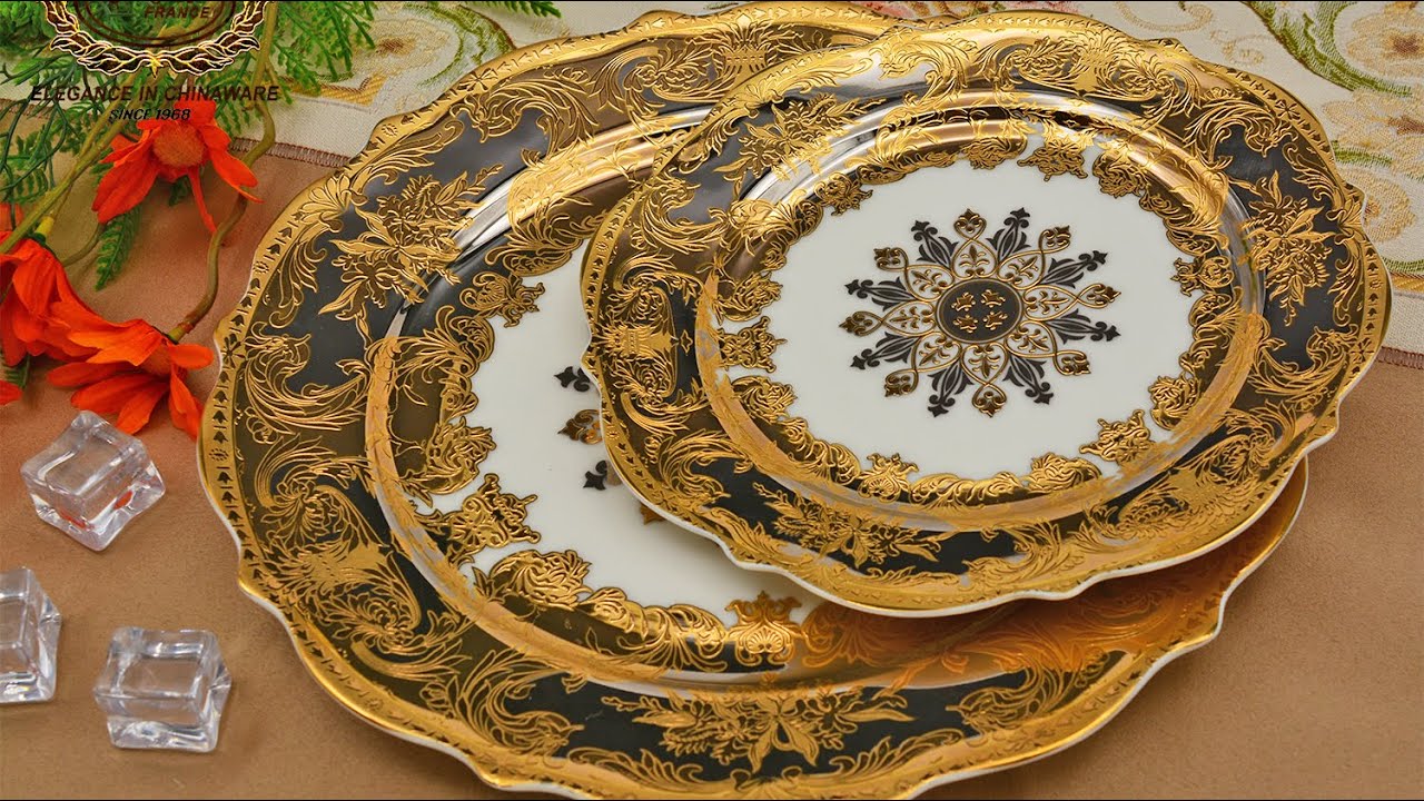 Karosa customer report pure gold porcelain dinnerware high quality