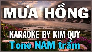 Video thumbnail of "MƯA HỒNG - KARAOKE - Tone NAM ( Bb/Si giáng )"