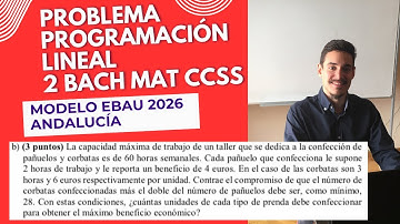PROBLEMA de PROGRAMACIÓN LINEAL Modelo EBAU Andalucía 2026 🔥 Resuelto paso a paso (Matemáticas CCSS)