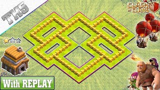 New Best Th5 Base With Replays Th5 Hybrid Base Design - Clash Of Clans