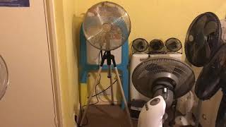 This is a Goodmans 16 inch oscillating chrome tripod pedestal fan
