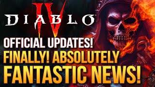 Diablo 4 - Finally!  This is FANTASTIC News!  Devs Give Critical Updates!