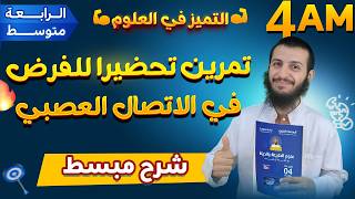 تمرين تحضيرا للفرض في الاتصال العصبي رابعة متوسط علوم طبيعية