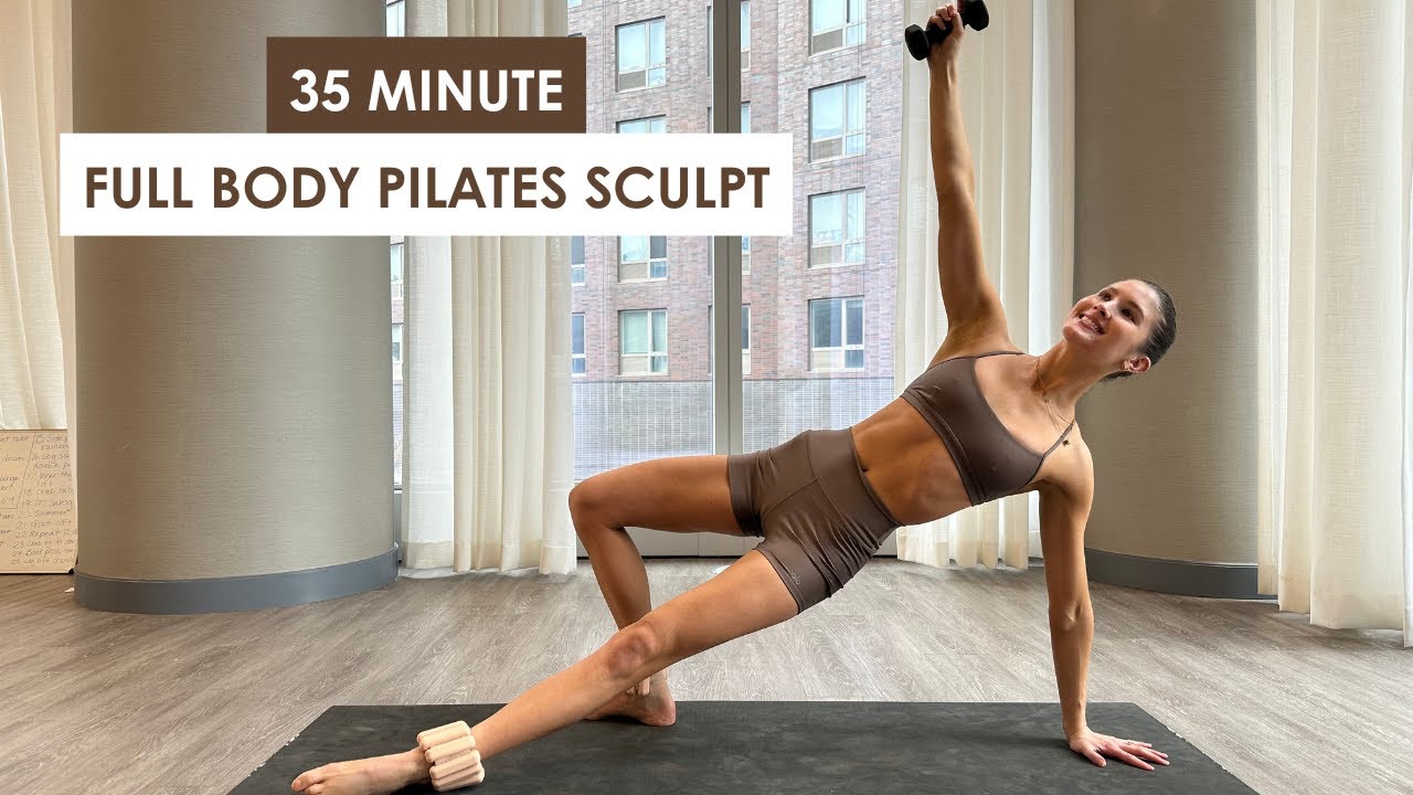 35-МИНУТНЫЙ ПИЛАТЕС SCULPTI | Домашний пилатес на коврике с отягощениями | Без повторений | Трени...