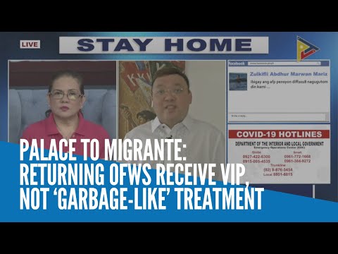 Palace to Migrante: Returning OFWs receive VIP, not ‘garbage like’ treatment