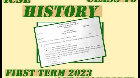HISTORY/CIVICS / FIRST TERM 2023-2024/ ICSE / SSLC /QUESTION PAPER