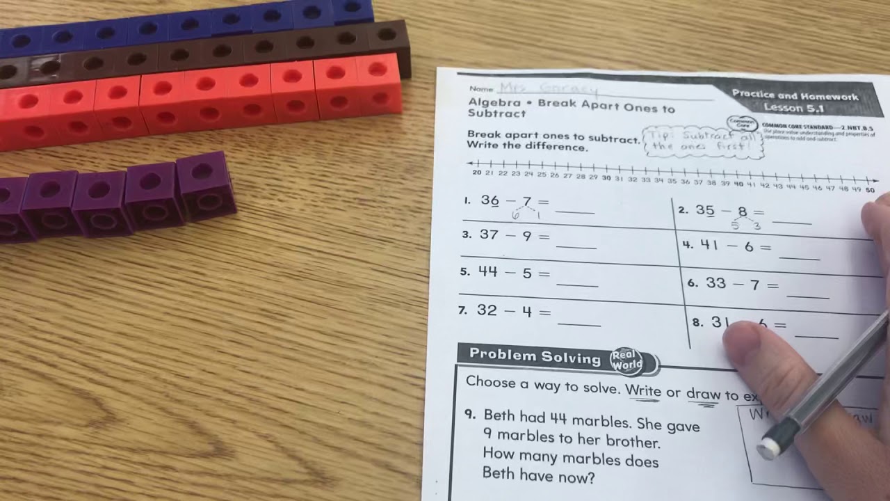 5.1 - Break Apart Ones to Subtract - YouTube