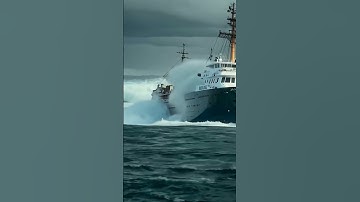 This Ship Fast Enough to Escape the Tidal Wave？ #tidalwave #ocean #ship