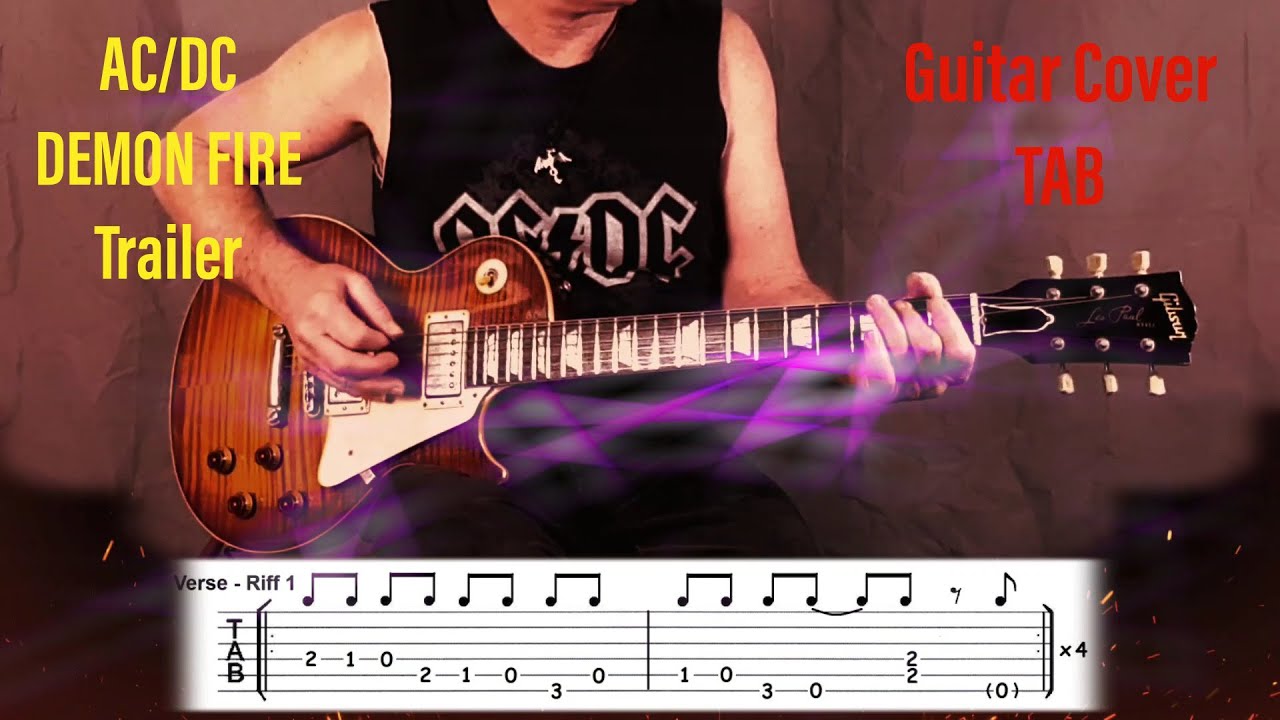 Demon Fire - AC/DC Trailer Guitar Cover with TAB - YouTube