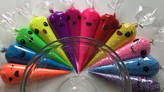 Mixing Rainbow Melted Slime & Floam With Cute Piping Bags | Satisfying  Asmr Slime Video #0092