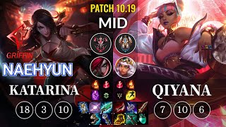 GRF Naehyun Katarina vs Qiyana Mid - KR Patch 10.19