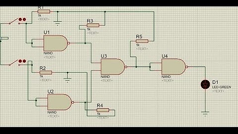 Designing NOR Gate using NAND Gates - Gates Designing and Simulating Proteus