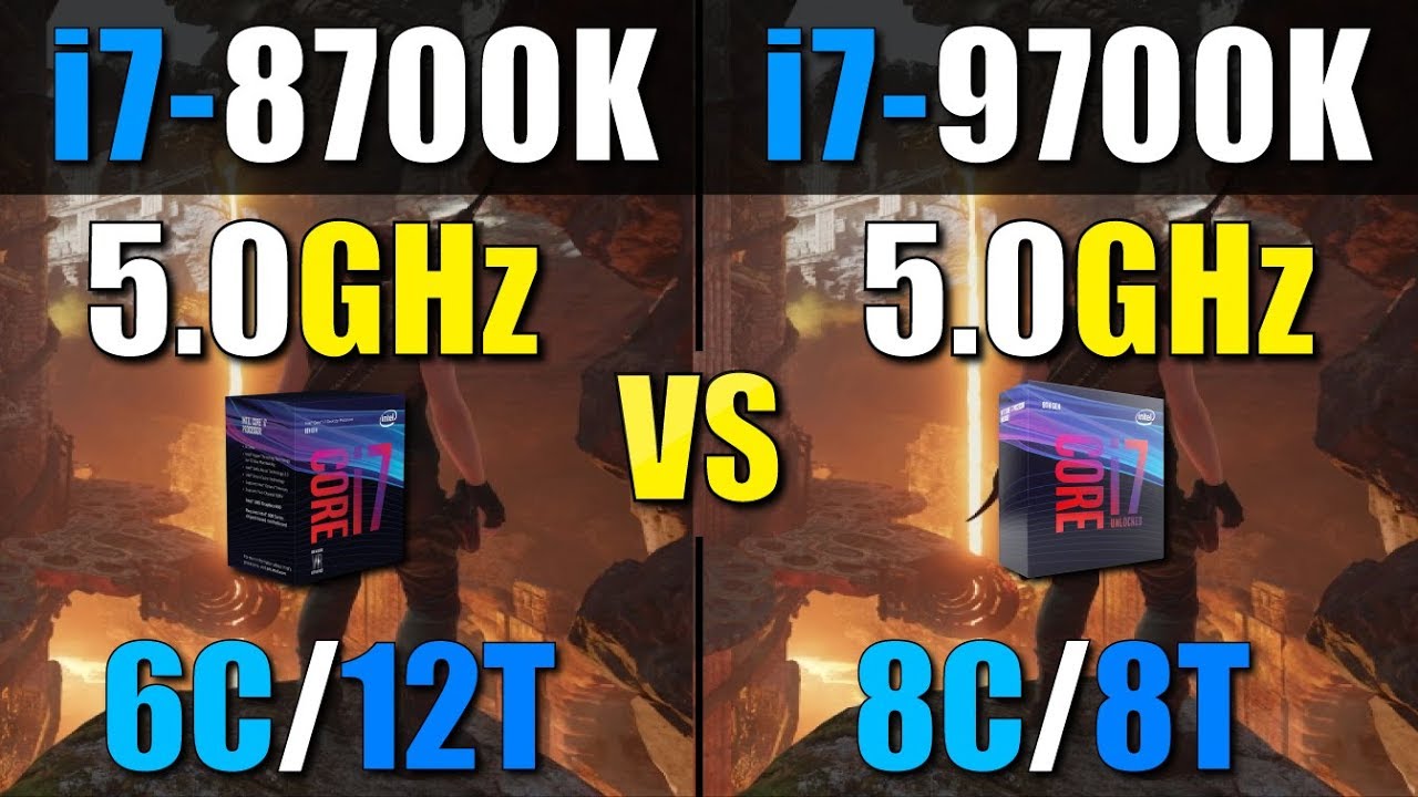 Intel Core i7 9700K vs i7 8700K - YouTube