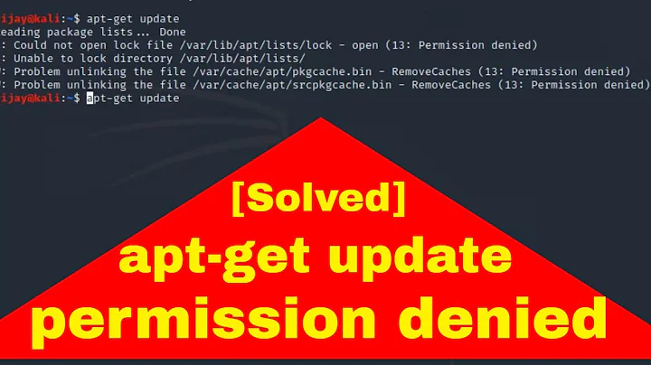 Solved apt get update permission denied