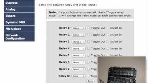 Ethernet relay board - input switch demo