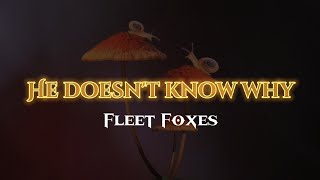 HE DOESN'T KNOW WHY || sub español/lyrics 🌼 Fleet Foxes