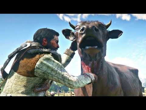 Red Dead Redemption 2 - Beating Up Cows & Horses Hate Sheep