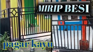 pagar rumah minimalis dari kayu,pintu pagar kayu geser