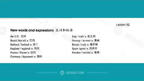 新概念英语第一册 | 生词和短语朗读第52课 | New Concept English 1 New Words and Expressions Voice Recording | 英语学习跟读练习 - 天天要闻