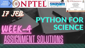 NPTEL | Python For Data Science | Week-4 Assignment Solutions | Nptel Answers