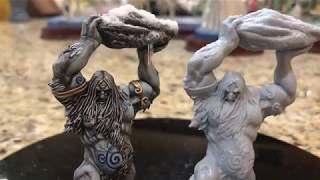 Blood Rage Board Game Frost Giant, Fire Giant, Troll, Sea Serpent painted by Top Miniatures!