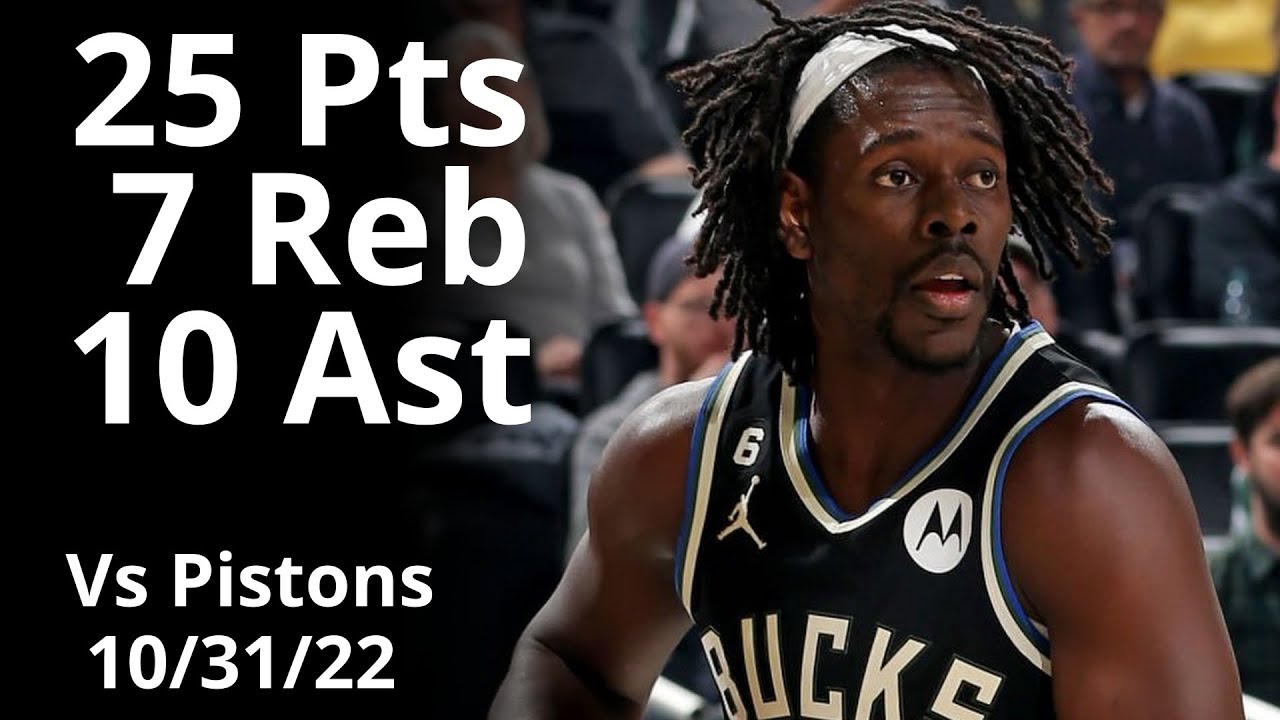 Jrue Holiday 25 Pts 10 Ast vs Pistons Highlights YouTube
