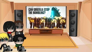 Aot react to Goji Center Can Godzilla stop rumbling?