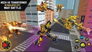 Helicopter Robot Car transform : City Battle Robot War #2 - Android Gameplay #gamesall screenshot 2