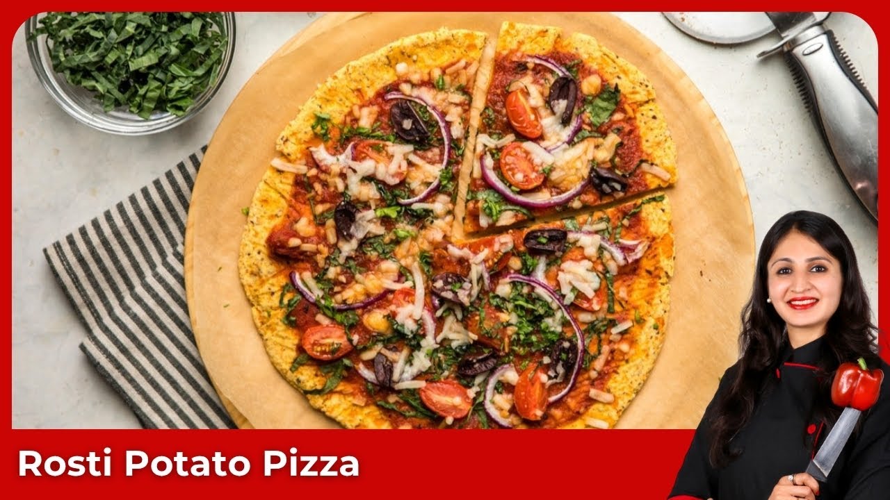 Poto Roti Pitza NO मैदा NO यीस्ट NO oven Pizza, Gluten Free Pizza Recipe, Rosti Potato ...