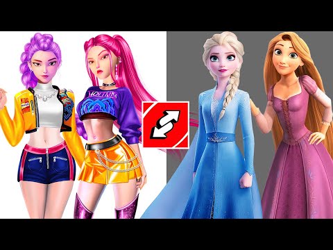 Epic Glow Up! Huntrix x Disney Princess Outfit Swap Transformation -  YouTube