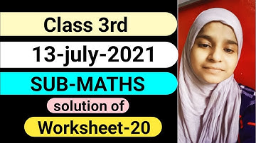 Class 3 Sub Maths worksheet 20 / worksheet 20 class 3 / math worksheet 20 class 3 / answer