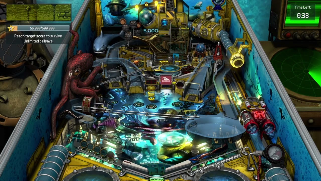 Pinball FX3 Xbox Series X Secrets of the Deep survival challenge